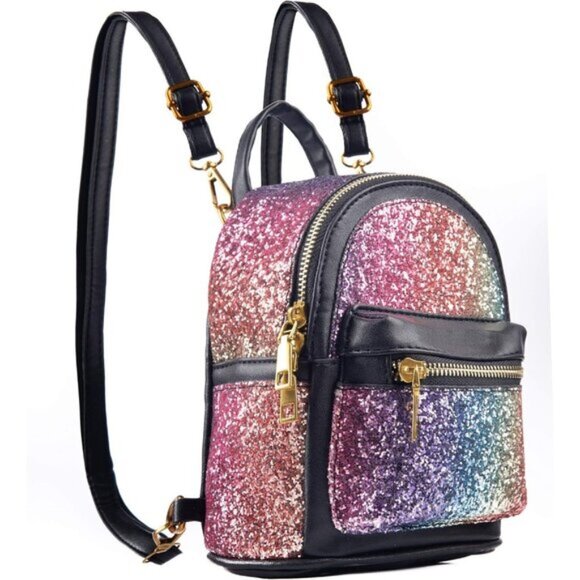 New Bling Mini Backpack Convertible Shoulder Cross Bags Purse - Variant # 1 - Picture 2 of 7